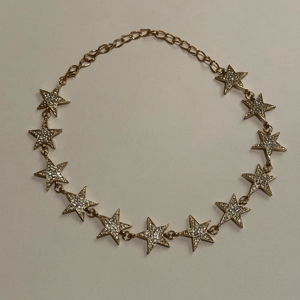 💕3 for $8 💕 Gold Crystal Star Choker Necklace